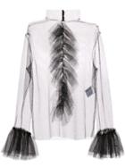 Carmen March Sheer Ruffled Blouse - Black