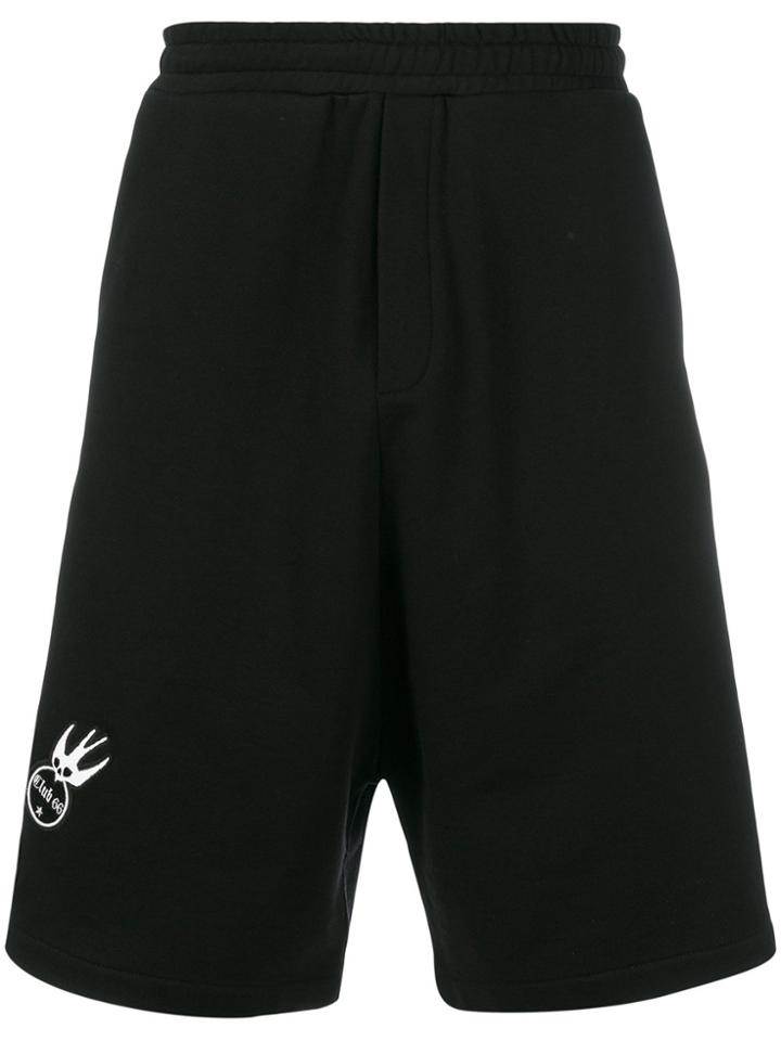 Mcq Alexander Mcqueen Swallow Patch Shorts - Black