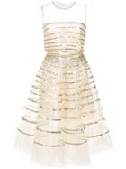 Oscar De La Renta Sequin Band-embroidered Dress - Yellow