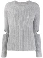 Zoe Jordan Cut-out Detail Knit Sweater - Grey
