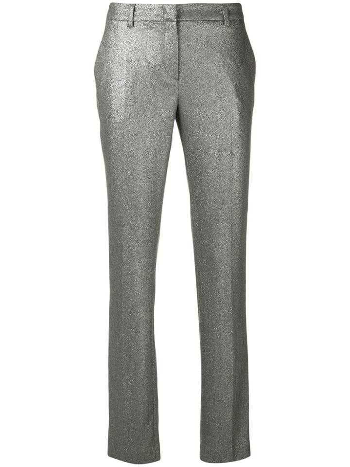 L'autre Chose Glitter Effect Trousers - Silver