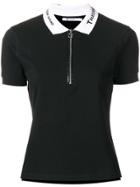 T By Alexander Wang Embroidered Collar Polo Shirt - Black