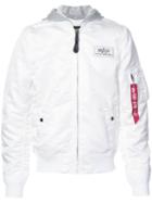 L-2b Hooded Jacket - Unisex - Cotton/nylon - M, White, Cotton/nylon, Alpha Industries