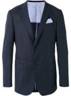 Z Zegna - Notched Lapel Check Blazer - Men - Cupro/wool - 50, Blue, Cupro/wool