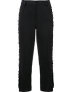 Nellie Partow 'anja' Fringed Trousers, Women's, Size: 2, Black, Silk/spandex/elastane/virgin Wool/meryl