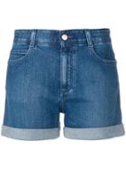 Stella Mccartney Turned Up Hem Denim Shorts - Blue