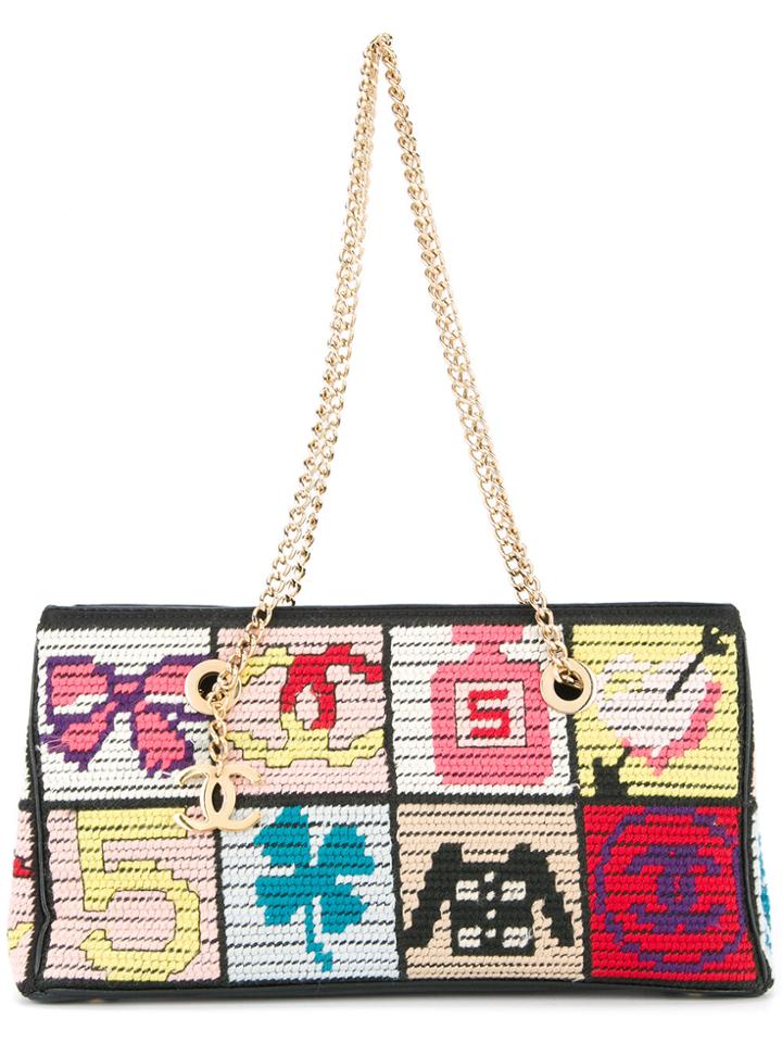 Chanel Vintage Knitted Patchwork Shoulder Bag - Multicolour