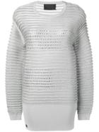 Philipp Plein Embellished Striped Jumper - Silver