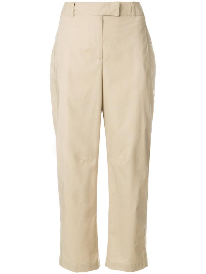 Brag-wette Wide Leg Cropped Trousers - Nude & Neutrals