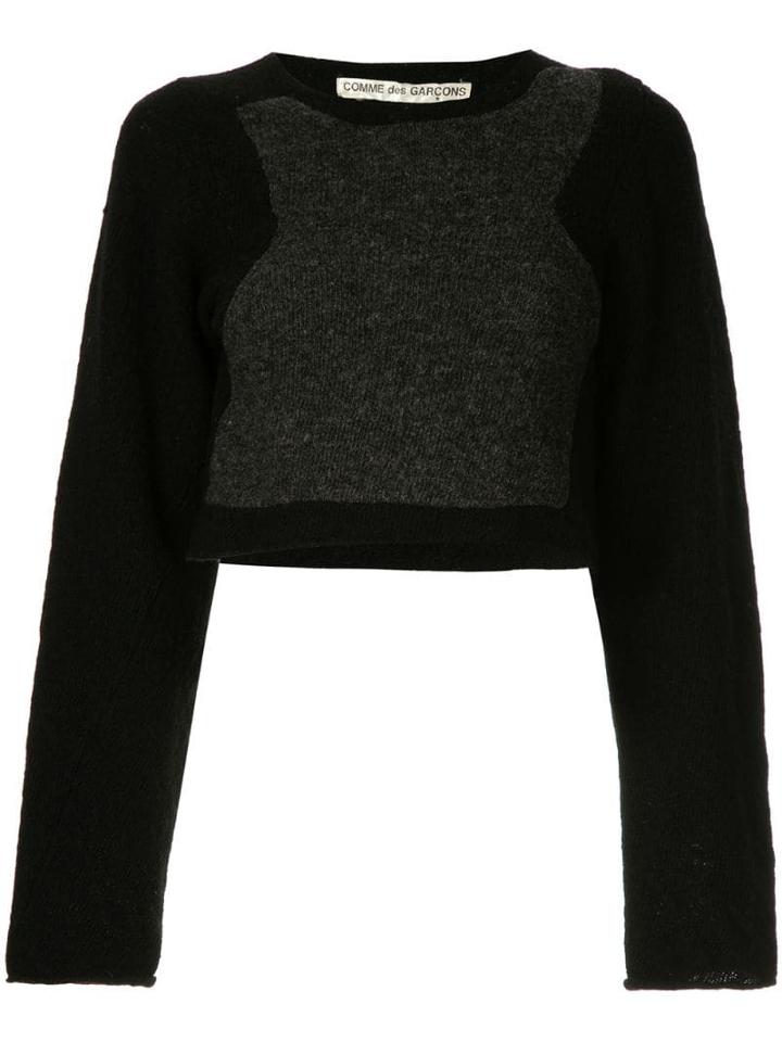 Comme Des Garçons Pre-owned Cropped Knitted Top - Black