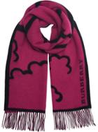Burberry London Street Art Wool Cashmere Jacquard Scarf - Pink &