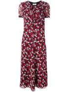 Saint Laurent Floral Print Dress, Women's, Size: 38, Pink/purple, Silk