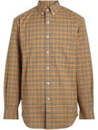 Burberry Small Scale Check Cotton Shirt - Yellow