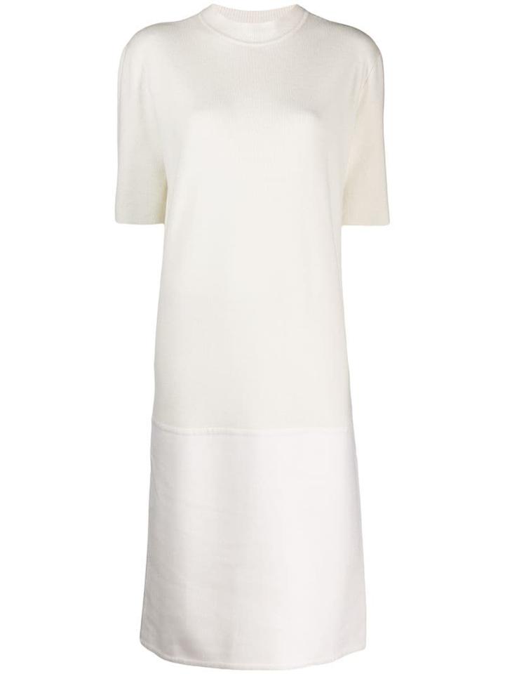 Jil Sander Cashmere Shortsleeved Knitted Dress - White