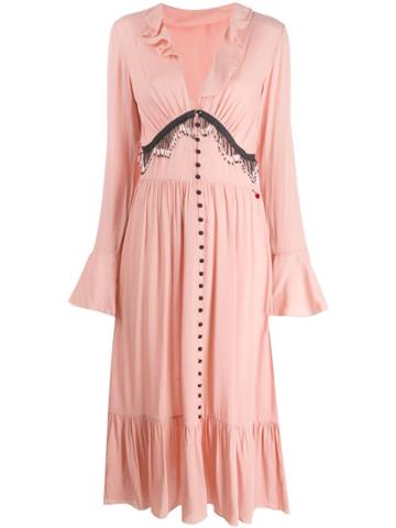 Giacobino Fringed Midi Dress - Pink