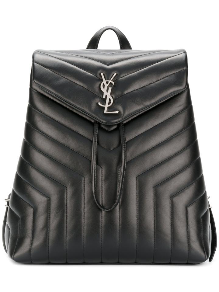 Saint Laurent Medium Loulou Backpack - Black