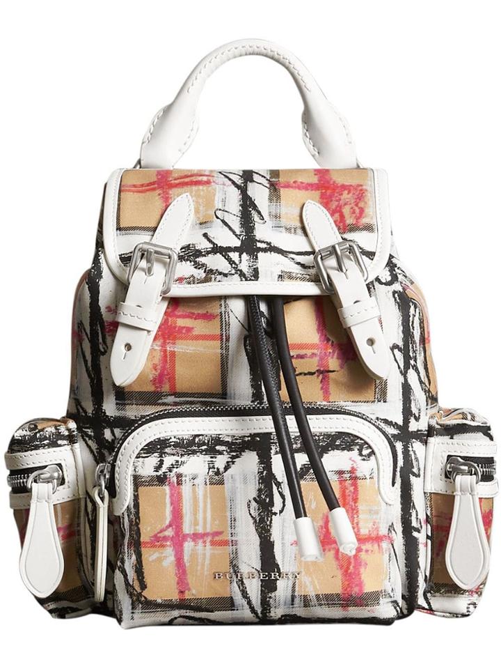 Burberry The Small Crossbody Rucksack In Scribble Check - White