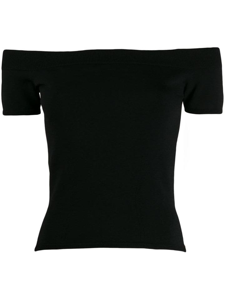 Alexander Mcqueen Off-the-shoulder Knit Top - Black