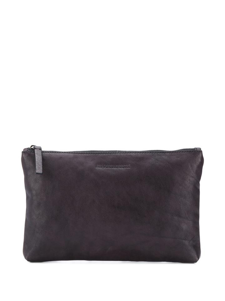 Ann Demeulemeester Embossed Clutch Bag - Black