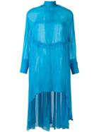 Cédric Charlier Open Back Dress, Size: 40, Blue, Silk/polyamide/acetate