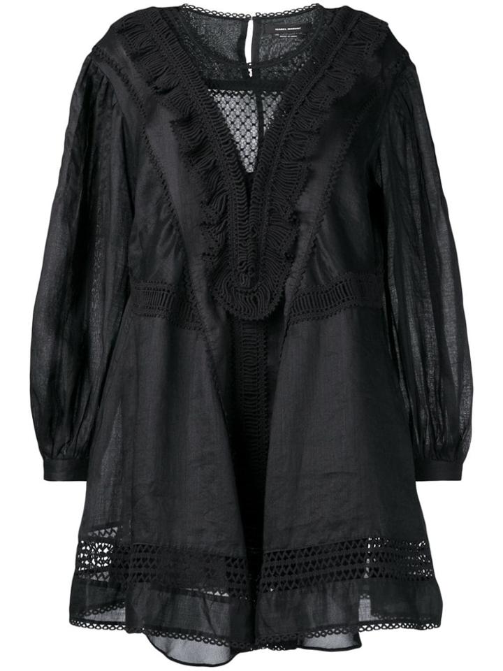 Isabel Marant Long-sleeve Flared Dress - Black