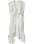 Cutuli Cult Mesh Detail Long Waistcoat - White