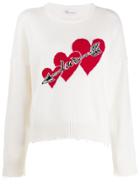 Red Valentino Love Hearts Sweater - White