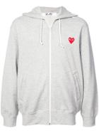 Comme Des Garçons Play Zip Front Hoodie - Grey
