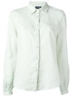 Armani Jeans Chest Pocket Shirt, Women's, Size: 42, Green, Linen/flax