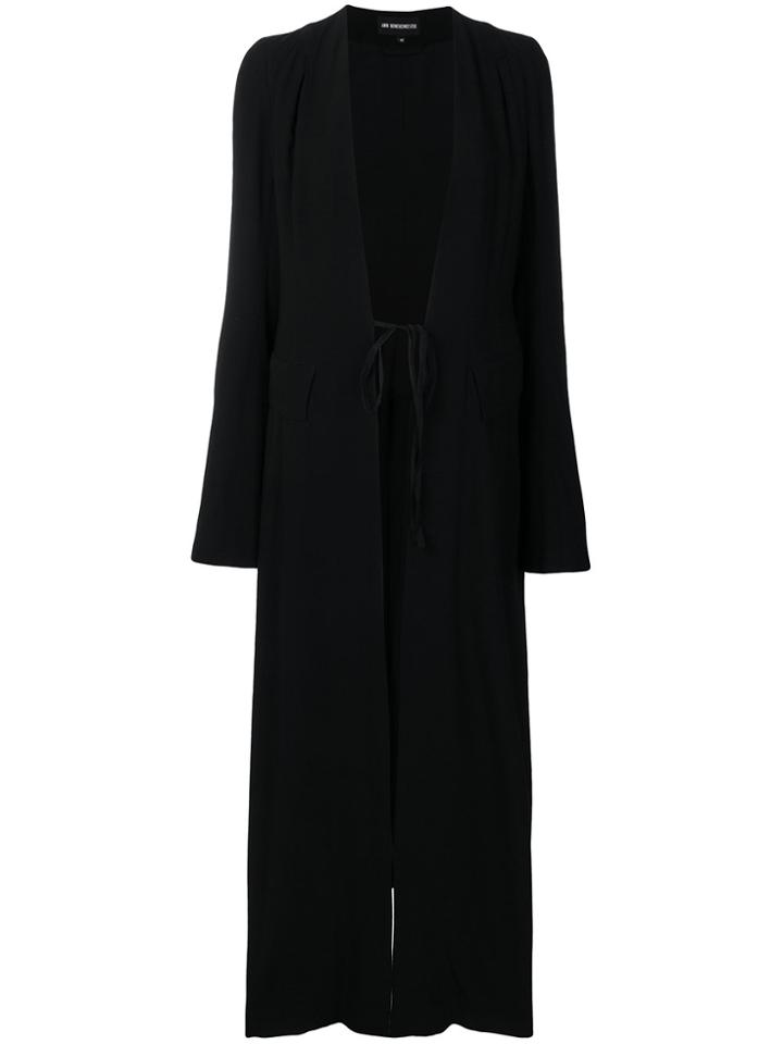 Ann Demeulemeester Long Fine Knit Cardigan-coat - Black