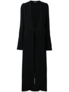 Ann Demeulemeester Long Fine Knit Cardigan-coat - Black