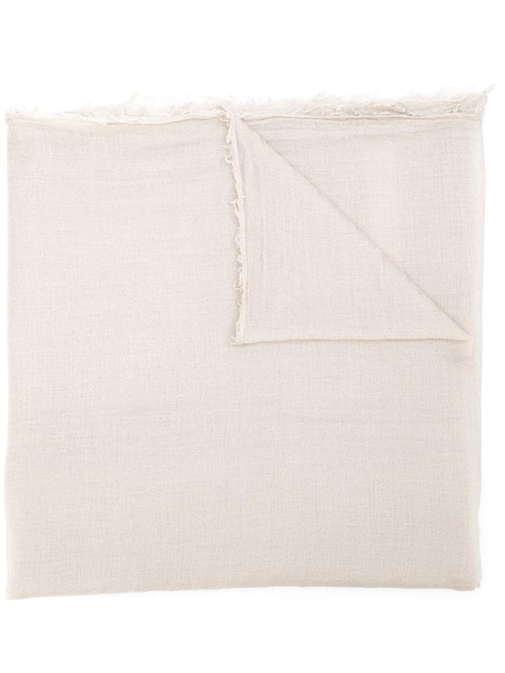 Rick Owens Frayed Edges Scarf - Nude & Neutrals