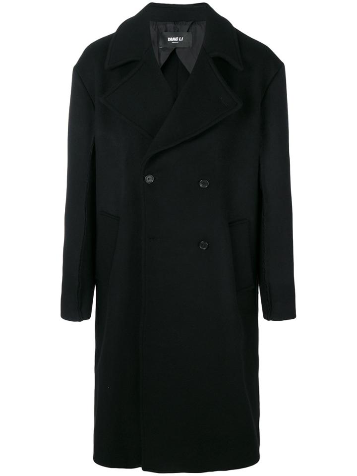 Yang Li Oversized Buttoned-up Coat - Black