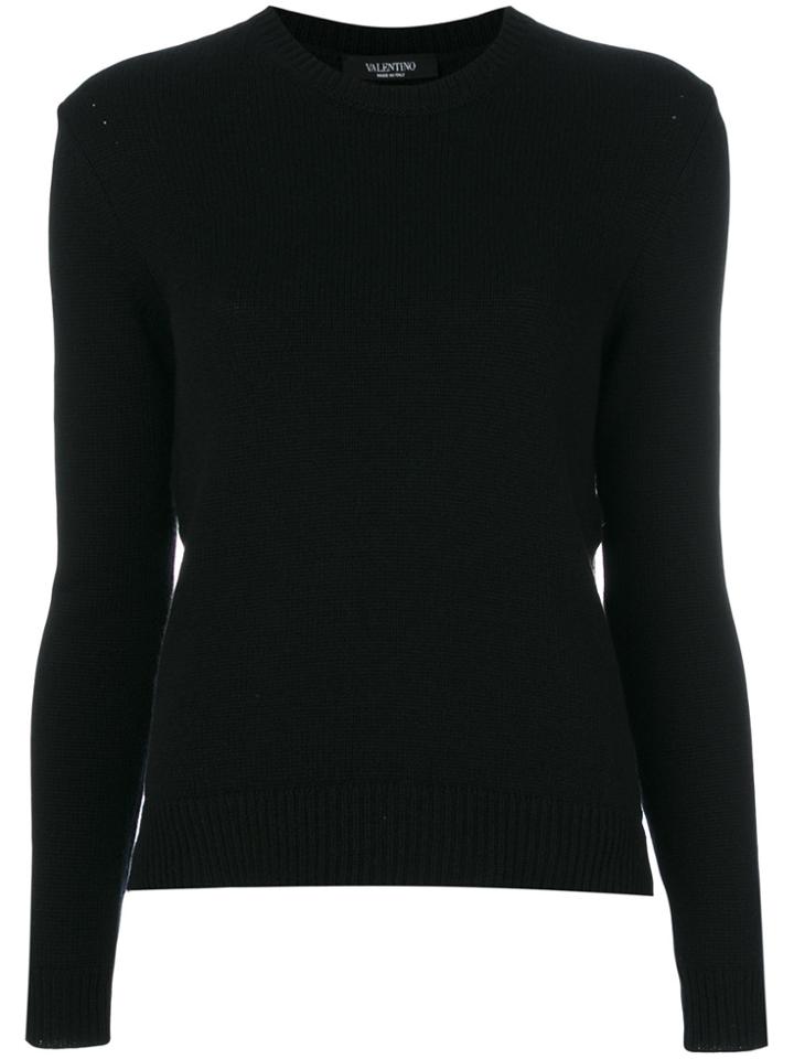 Valentino Crew Neck Jumper - Black