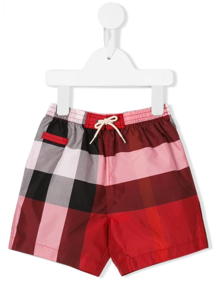 Burberry Kids - Check Swim Shorts - Kids - Polyester - 24 Mth, Red