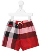 Burberry Kids - Check Swim Shorts - Kids - Polyester - 24 Mth, Red