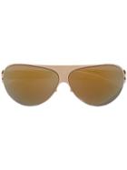 Mykita - Franz Sunglasses - Unisex - Stainless Steel - One Size, Yellow/orange, Stainless Steel