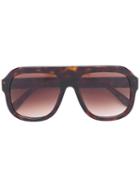 Stella Mccartney - Chain-trimmed Visor Sunglasses - Women - Acetate/metal - 54, Women's, Brown, Acetate/metal