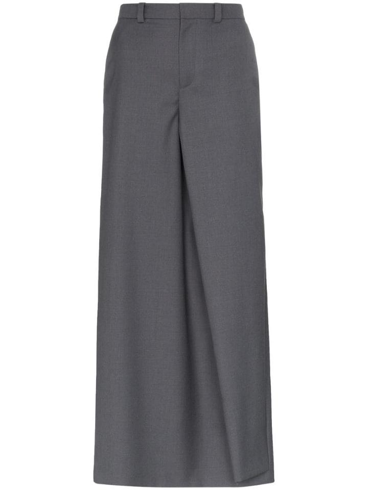 Y/project Trouser Front Wool Blend Maxi Skirt - Grey