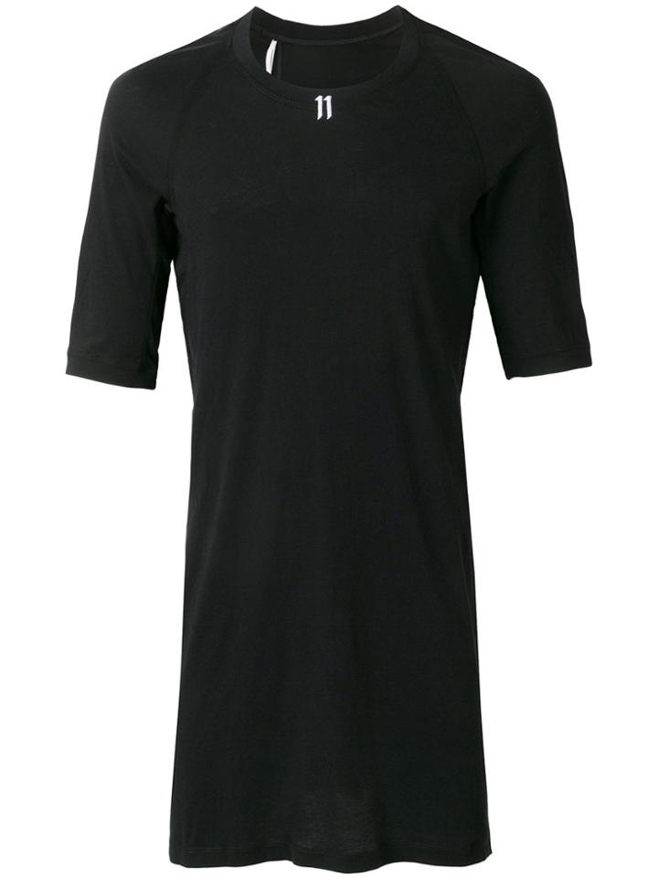 11 By Boris Bidjan Saberi Logo Print Long-length T-shirt - Black
