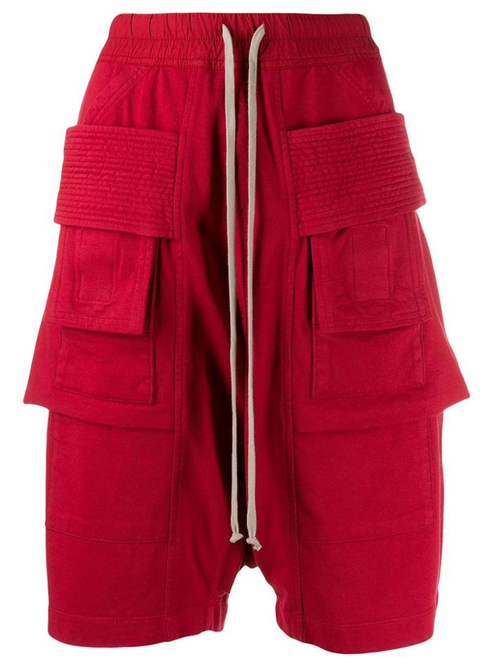 Rick Owens Drkshdw Drawstring Knee-length Shorts - Red