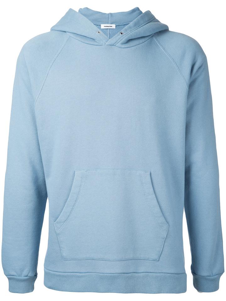 Monkey Time - Front Pocket Hoodie - Men - Cotton - S, Blue, Cotton