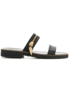 Giuseppe Zanotti Zip Detail Slip-on Sandals - Black