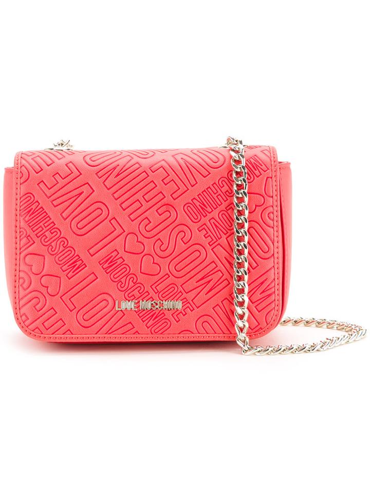 Love Moschino - Logo Embossed Crossbody Bag - Women - Polyurethane - One Size, Women's, Red, Polyurethane