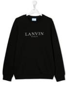 Lanvin Enfant Teen Printed Logo Sweatshirt - Black