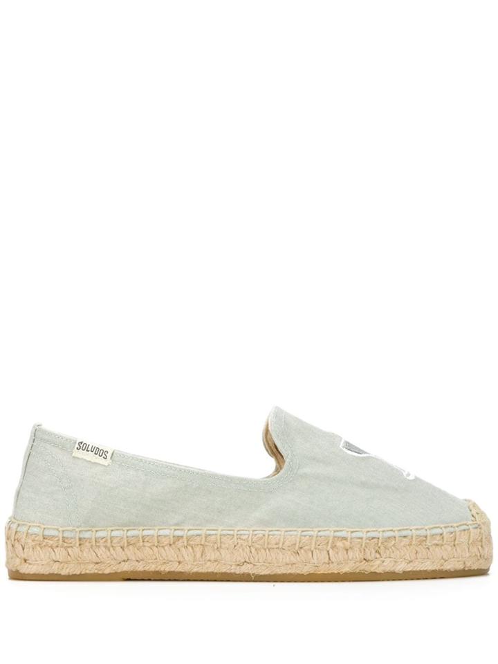 Soludos Cocktail Embroidered Espadrilles - Grey