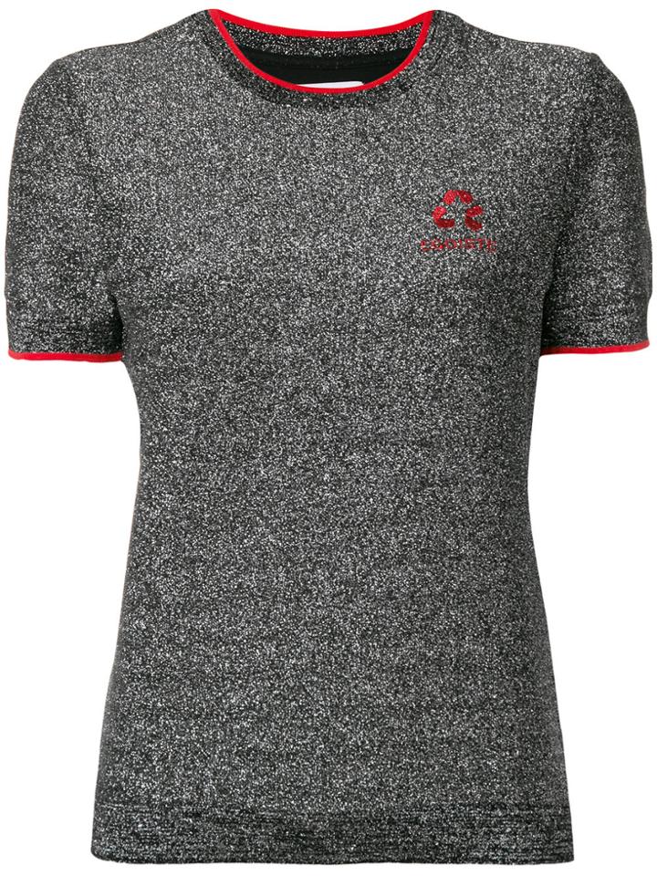 Zoe Karssen Short Sleeve Sweatshirt - Metallic
