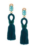 Oscar De La Renta Tassel Earrings - Blue