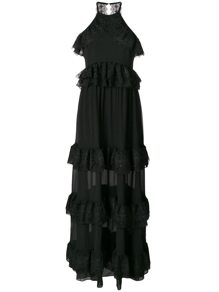 Three Floor Grandeur Evening Dress - Black