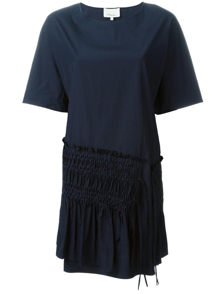 3.1 Phillip Lim Ruched Panel Shift Dress - Blue